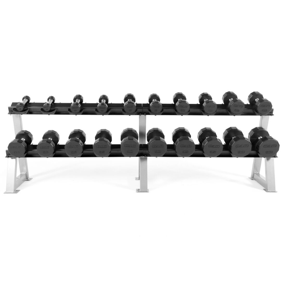 CAP COMMERCIAL 12-SIDED RUBBER DUMBBELL SET