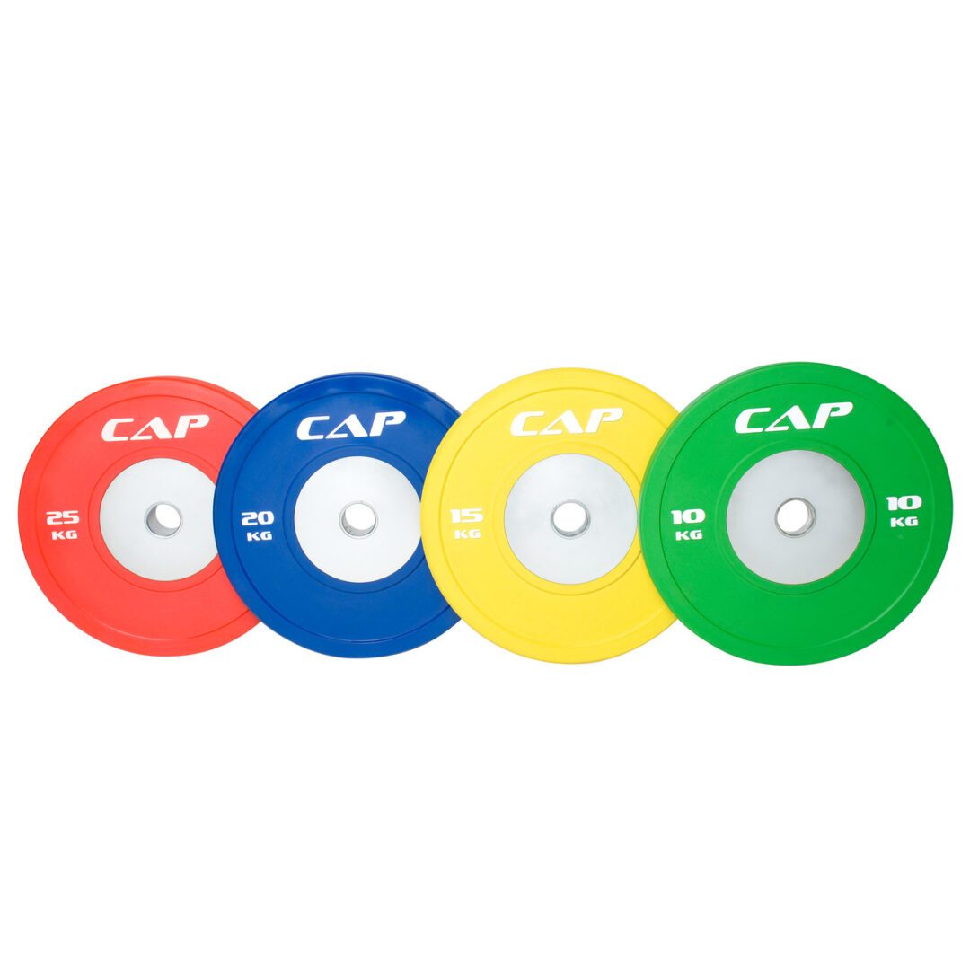 CAP OLYMPIC RUBBER COMPETITION BUMPER PLATE WITH STEEL INSERT, COLOR
