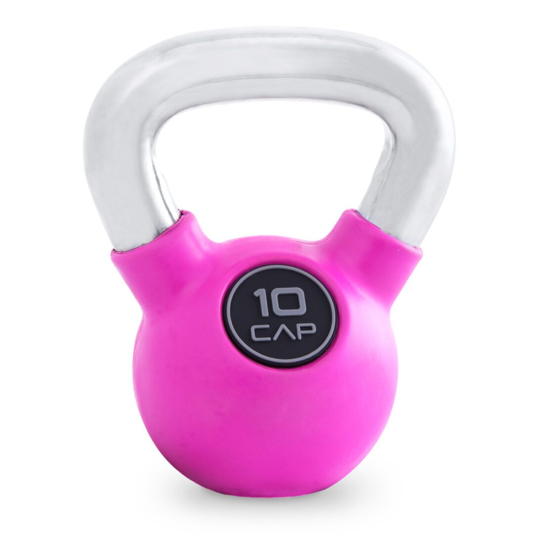 CAP RUBBER COATED KETTLEBELL WITH CHROME HANDLE, COLORED