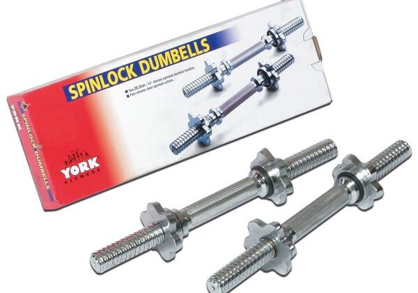 14 Solid Steel Spinlock Dumbbell Handles w Collars