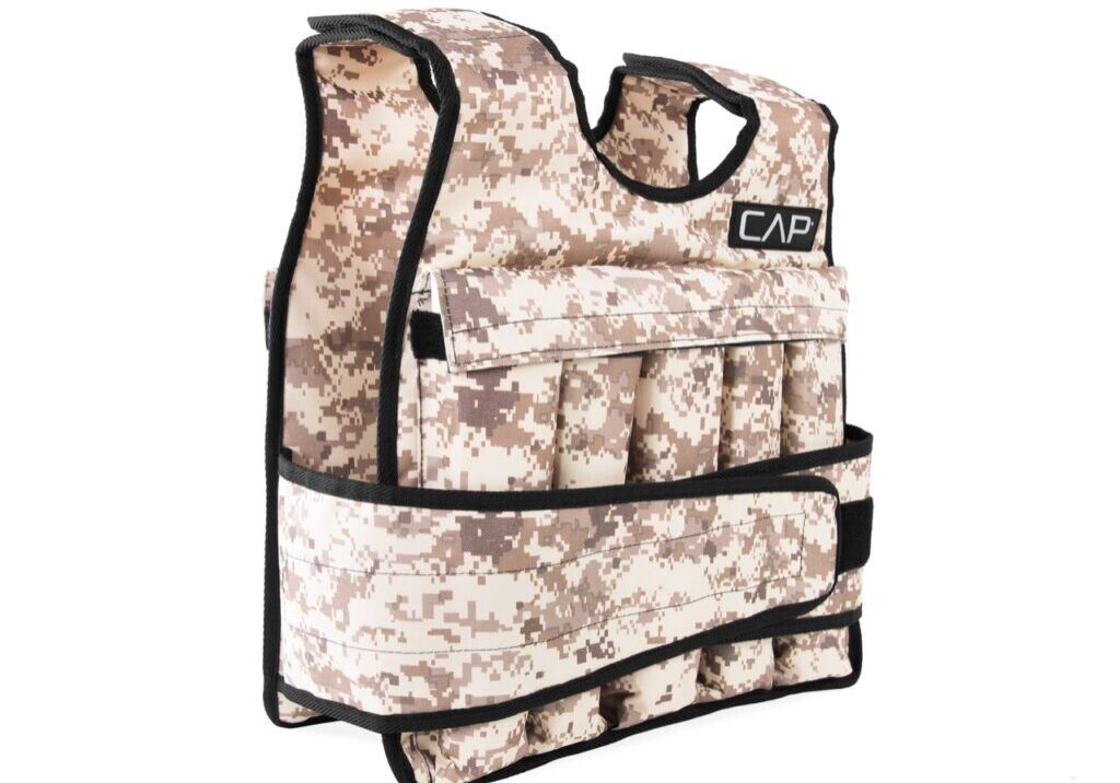 CAP 40 LB ADJUSTABLE WEIGHTED VEST, DIGITAL CAMO