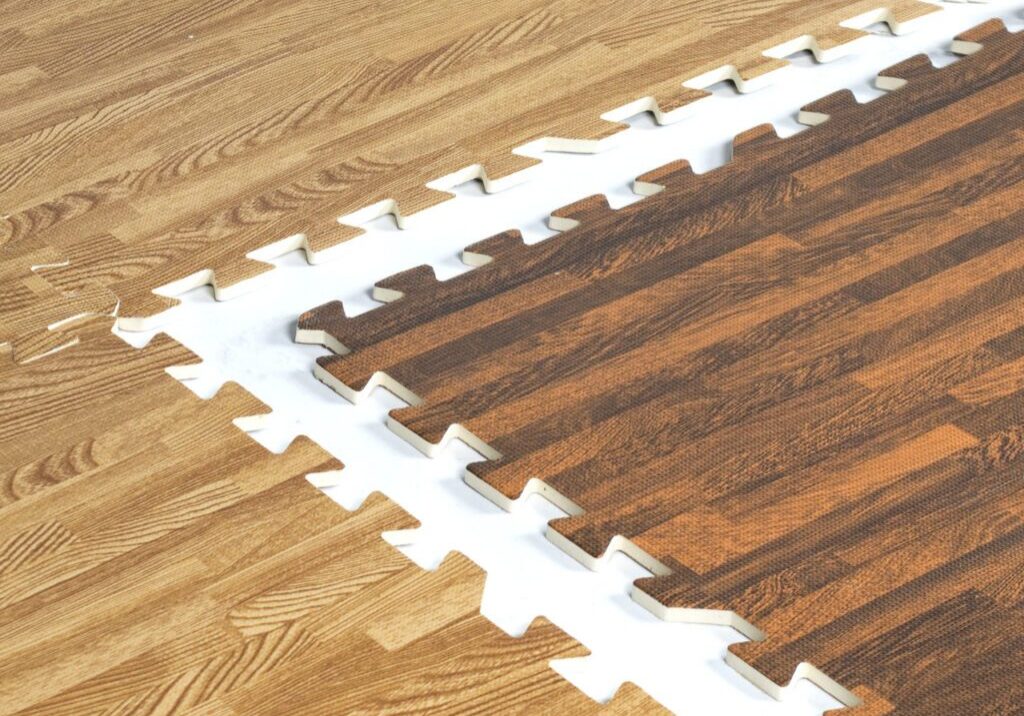 CAP 6-PIECE DUAL SIDED FOAM TILE FLOORING WITH WOOD STYLE PATTERN