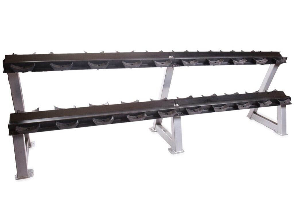 CAP COMMERCIAL TWO-TIER DUMBBELL RACK WITH SADDLES, 98.43 IN