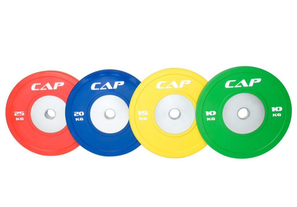 CAP OLYMPIC RUBBER COMPETITION BUMPER PLATE WITH STEEL INSERT, COLOR