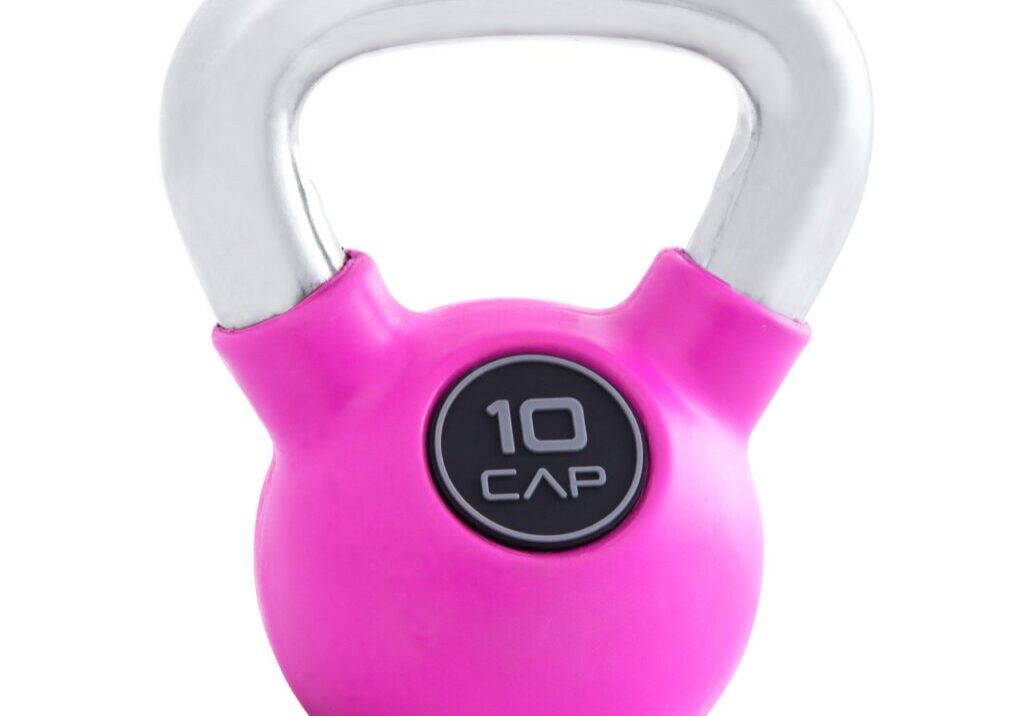 CAP RUBBER COATED KETTLEBELL WITH CHROME HANDLE, COLORED