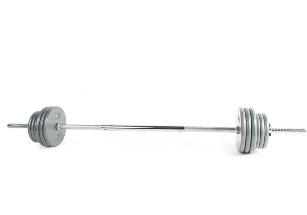 CAP STANDARD WEIGHT SET WITH 3-PIECE THREADED BAR, 100 LB