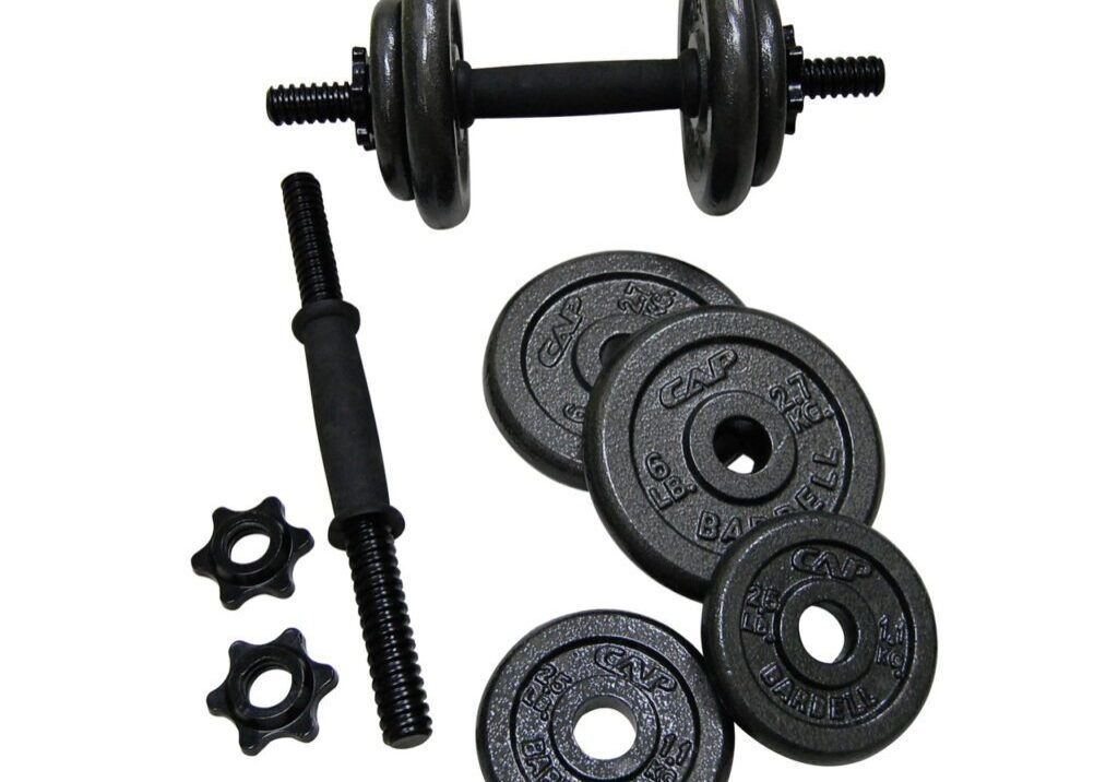 CAP STRENGTH ADJUSTABLE CAST IRON DUMBBELL SET, 40 LB