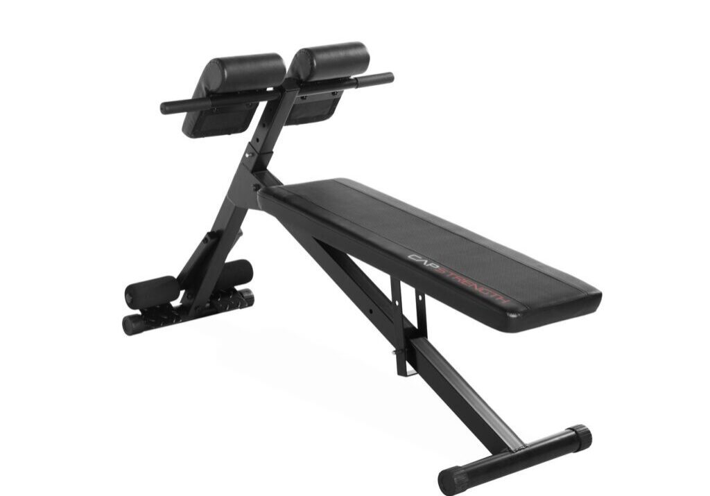 CAP STRENGTH HYPEREXTENSION AB BENCH, BLACK