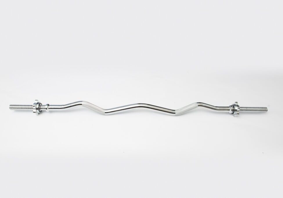 Chrome Spin-Lock Curl Bar w Spin-Lock Collars