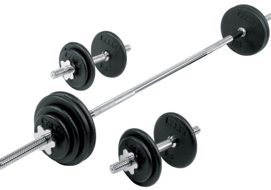 Pro Cast Iron Dumbbell Barbell Spinlock Set