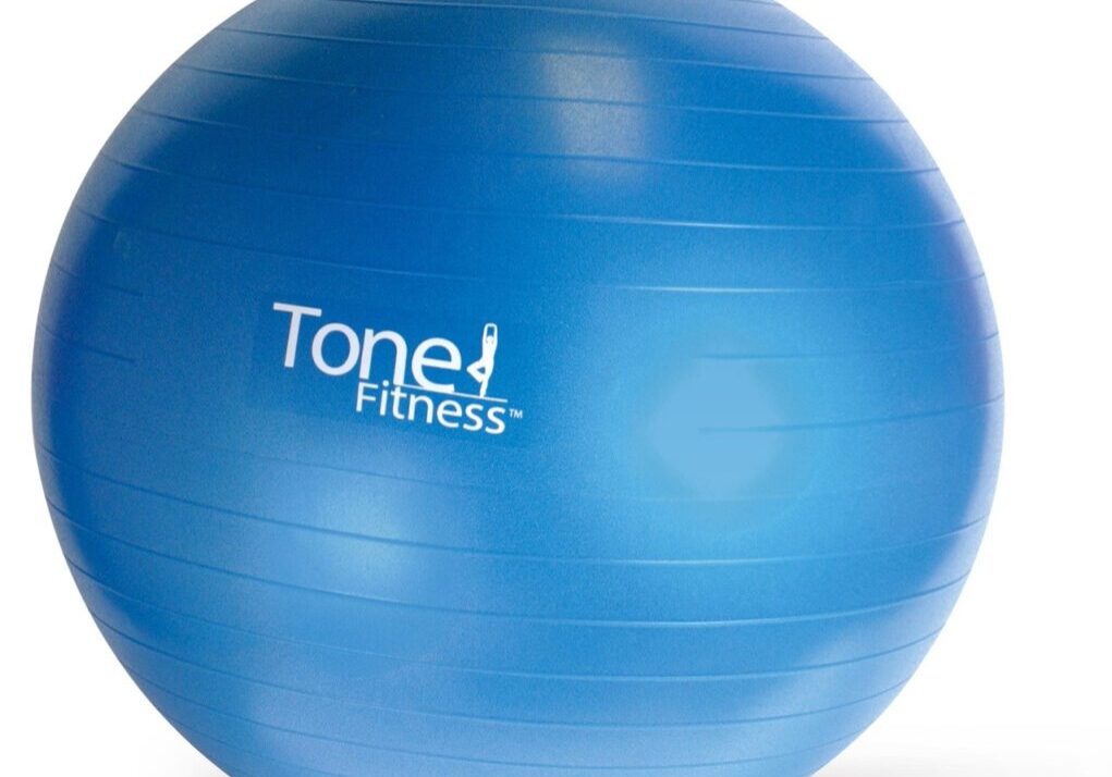 TONE FITNESS ANTI-BURST GYM BALL, BLUE, 65 CM