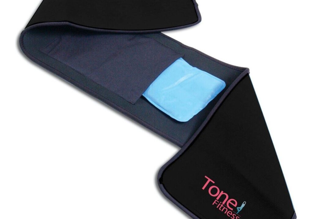 TONE FITNESS BLACK WAIST SLIMMER WITH GEL PACK