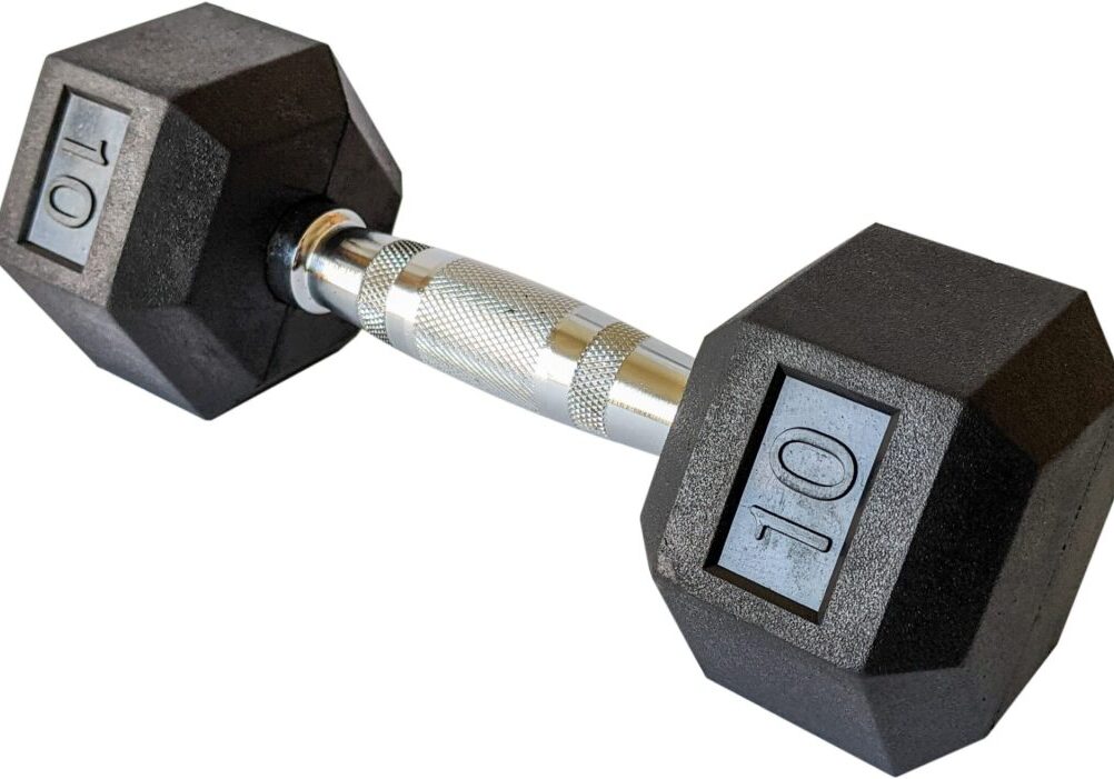 York Rubber Hex Dumbbell – Black – 10lb – Unbranded